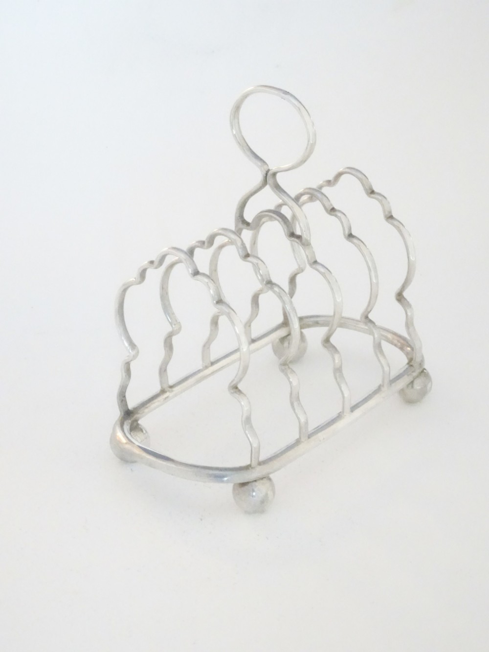 Victorian Four Division Solid Silver Toast Rack 1900