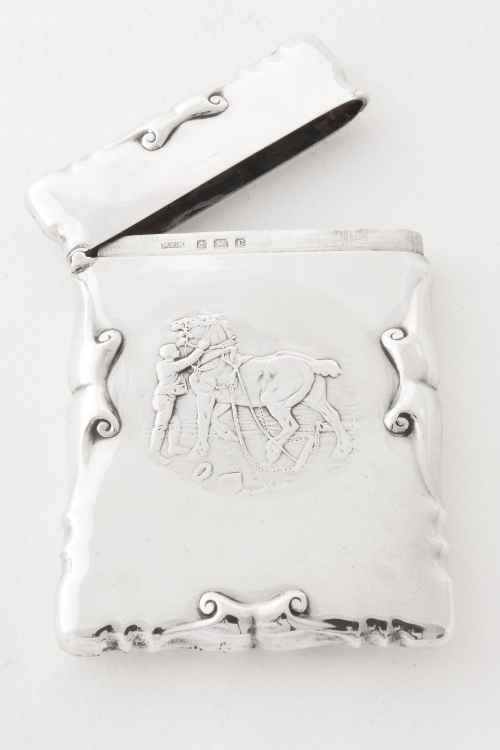 Edwardian Solid Silver Card Case 1902