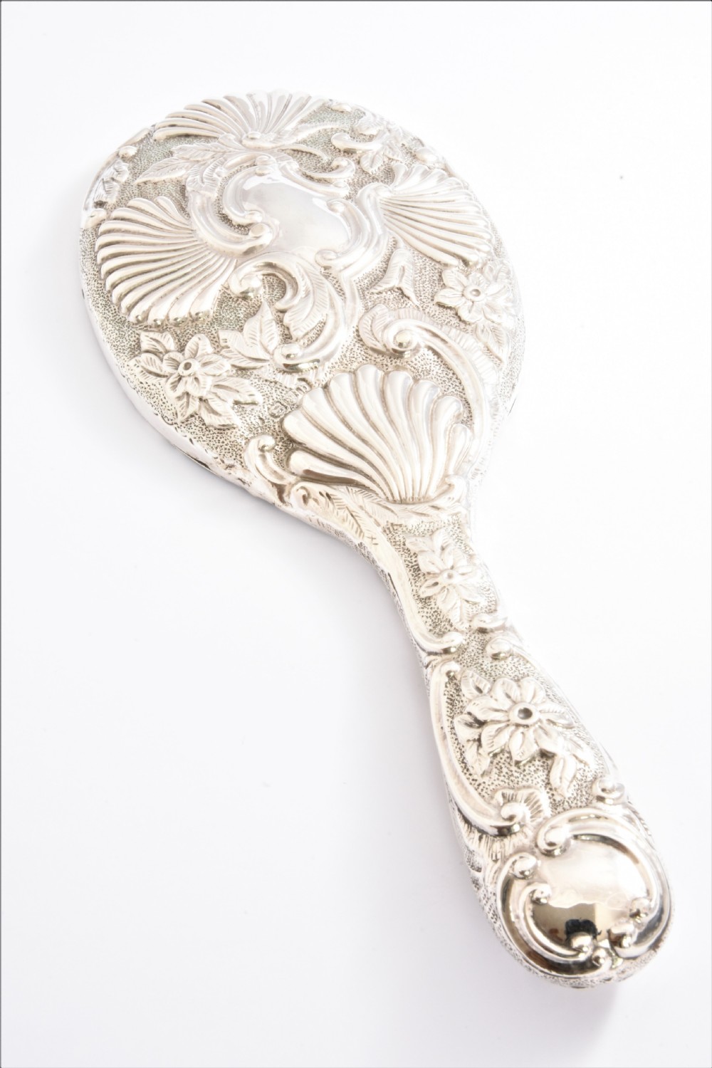 Victorian Antique Silver Hand Mirror 1897