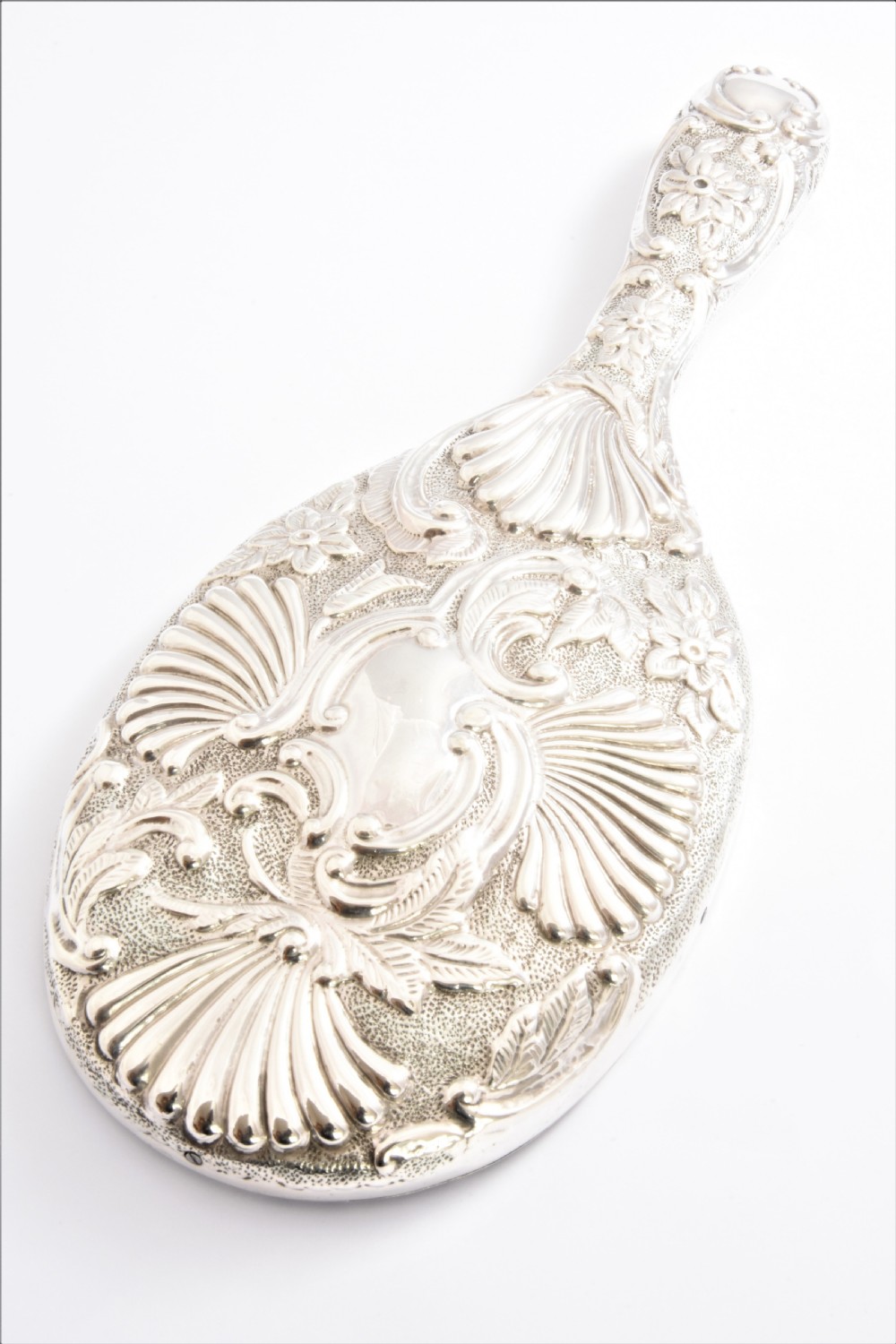 Victorian Antique Silver Hand Mirror 1897 View IV