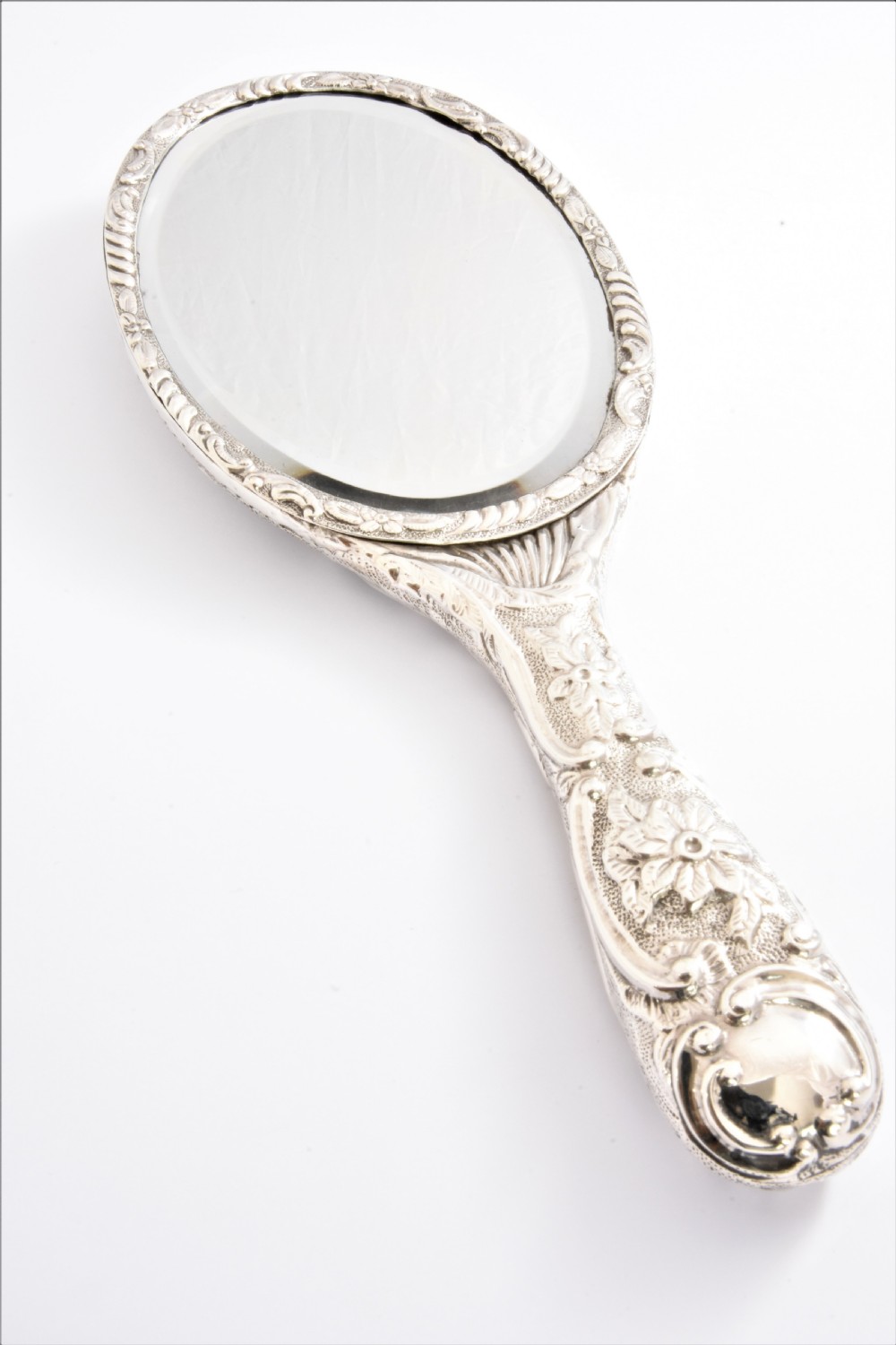 Victorian Antique Silver Hand Mirror 1897 View VI