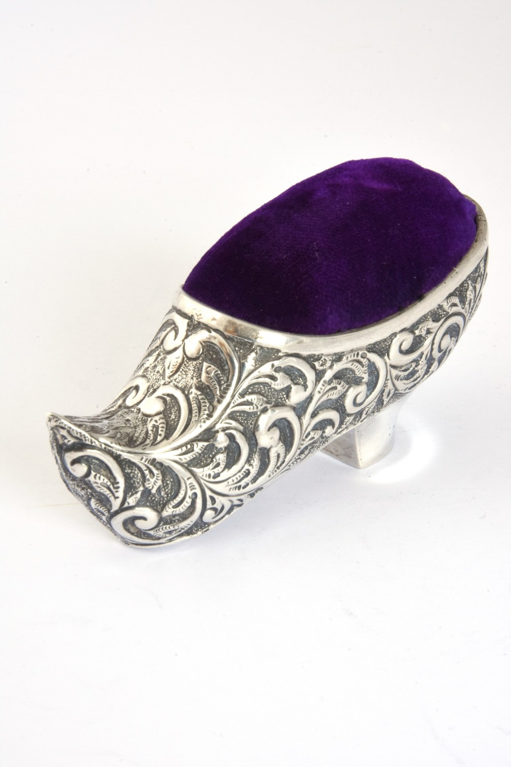 Rare Antique Silver Pin Cushion – Shoe - Chester 1912