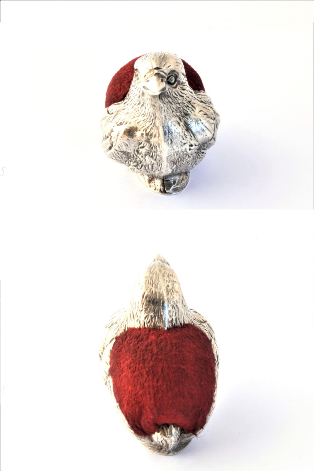 Edwardian Antique Silver Pin Cushion – Chick – 1906 View V
