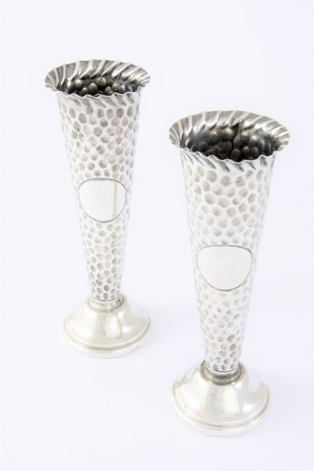 Pair of Edwardian Silver Bud Vases 1903