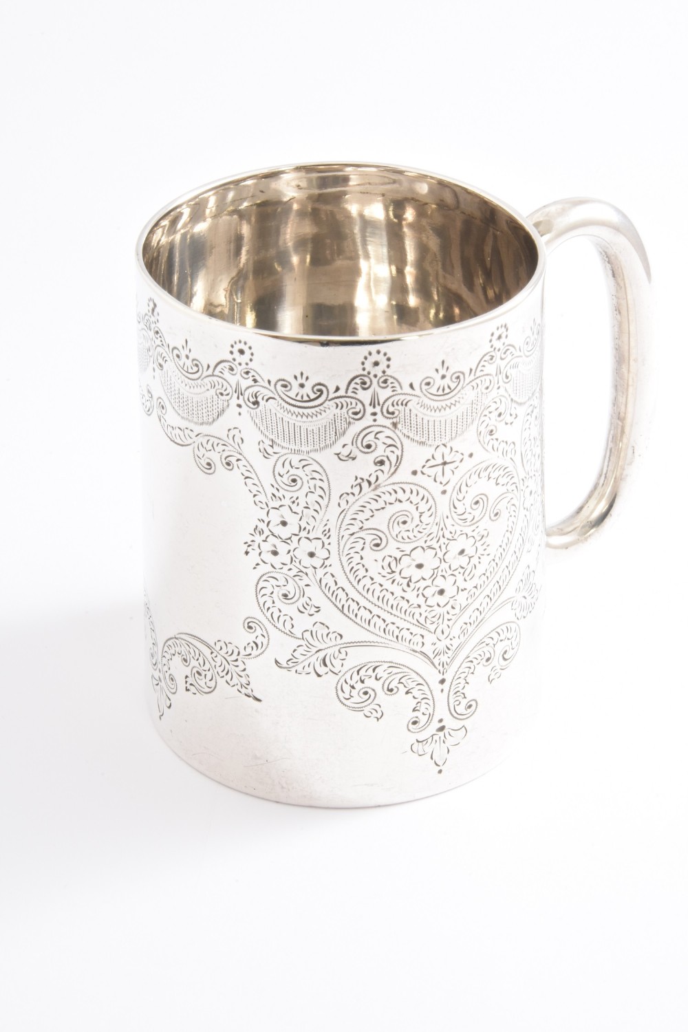 Victorian Antique Silver Christening Tankard 1890