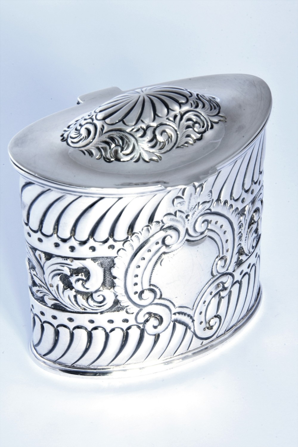 Victorian Antique Silver Tea Caddy 1897