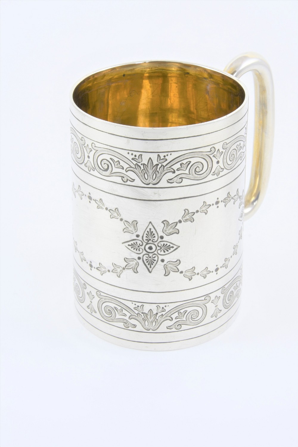 Victorian Sterling Silver Half Pint Tankard 1886