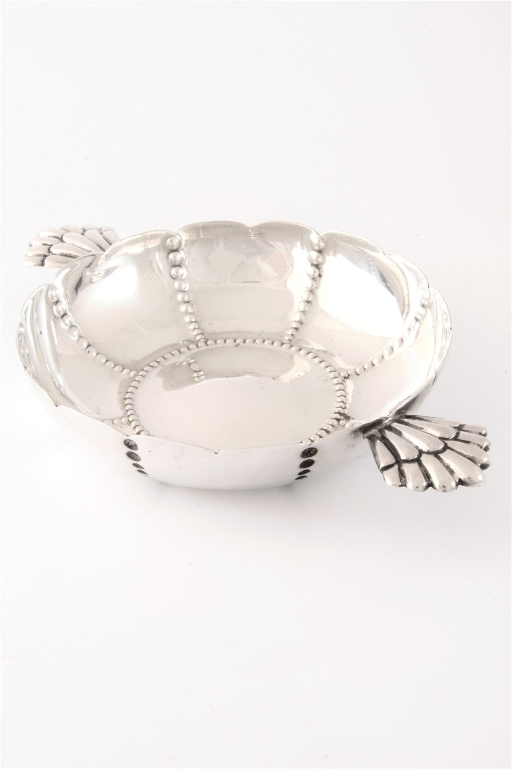 Edwardian Ornate Antique Silver Quaich 1905