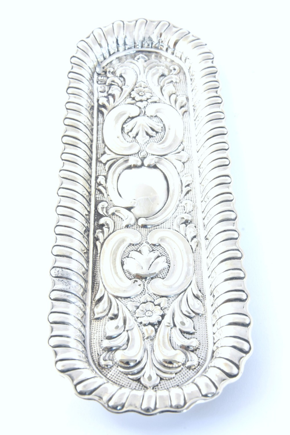 Victorian Antique Silver Pen Tray 1901