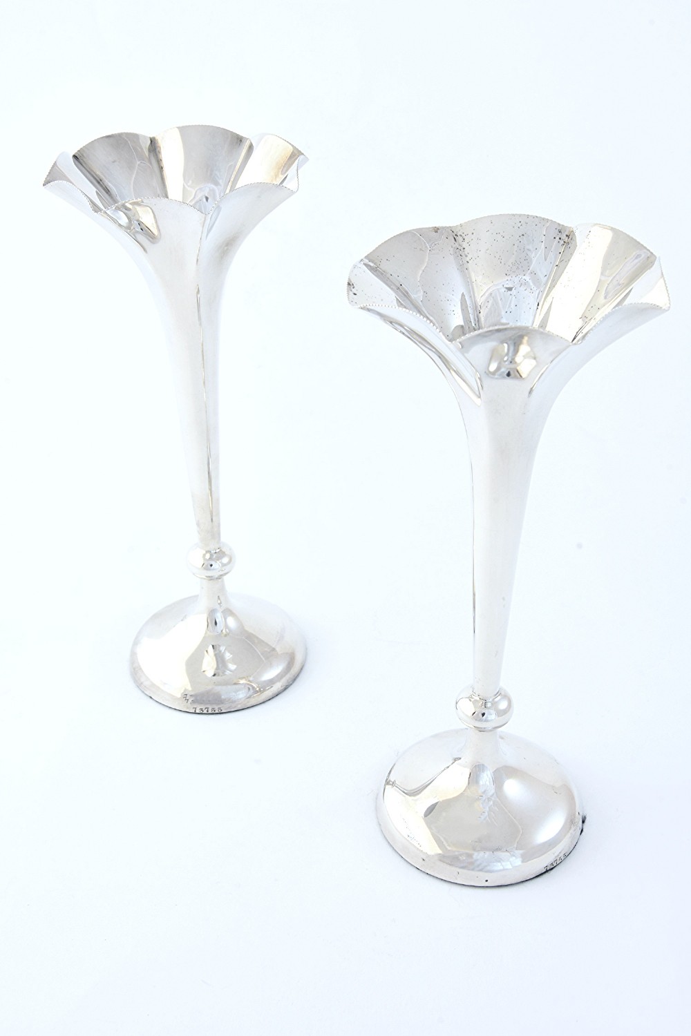Pair of Antique Silver Posy Vases 1900