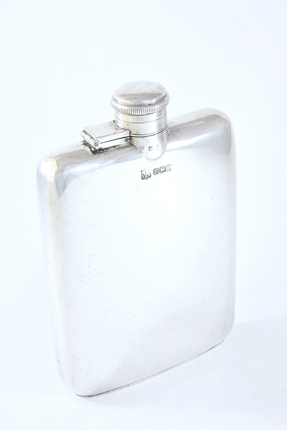 Antique Silver Hip Flask 1918