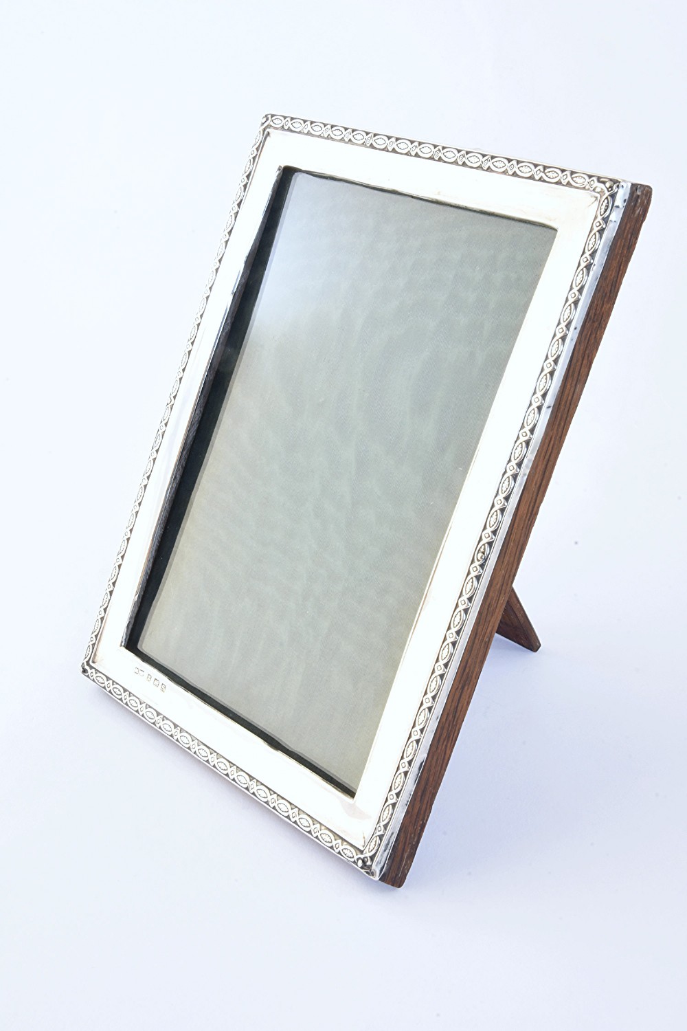 Antique Silver Mounted Oak Backed Photo Frame 1915