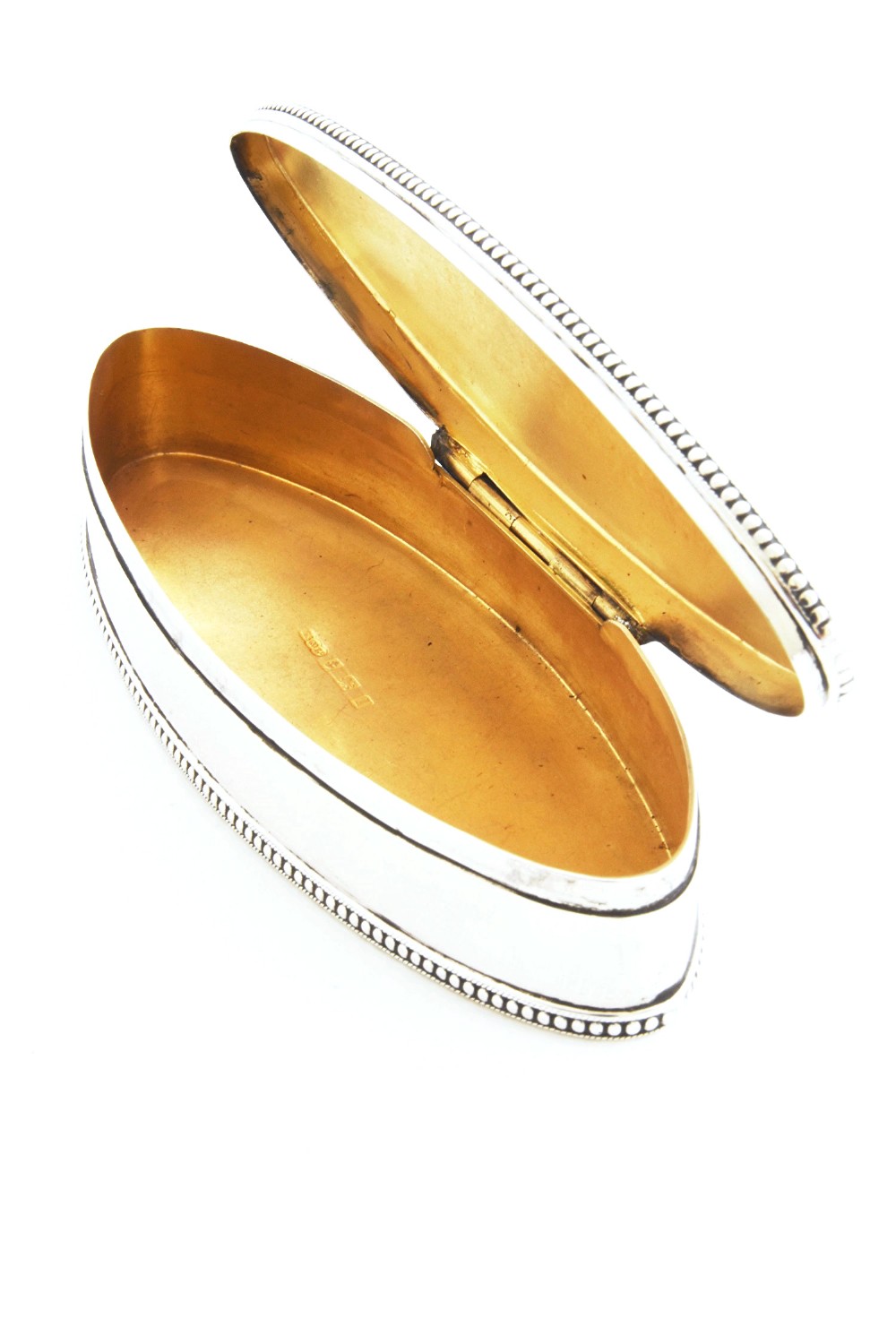 Oval Edwardian Sterling Silver Trinket Box 1910