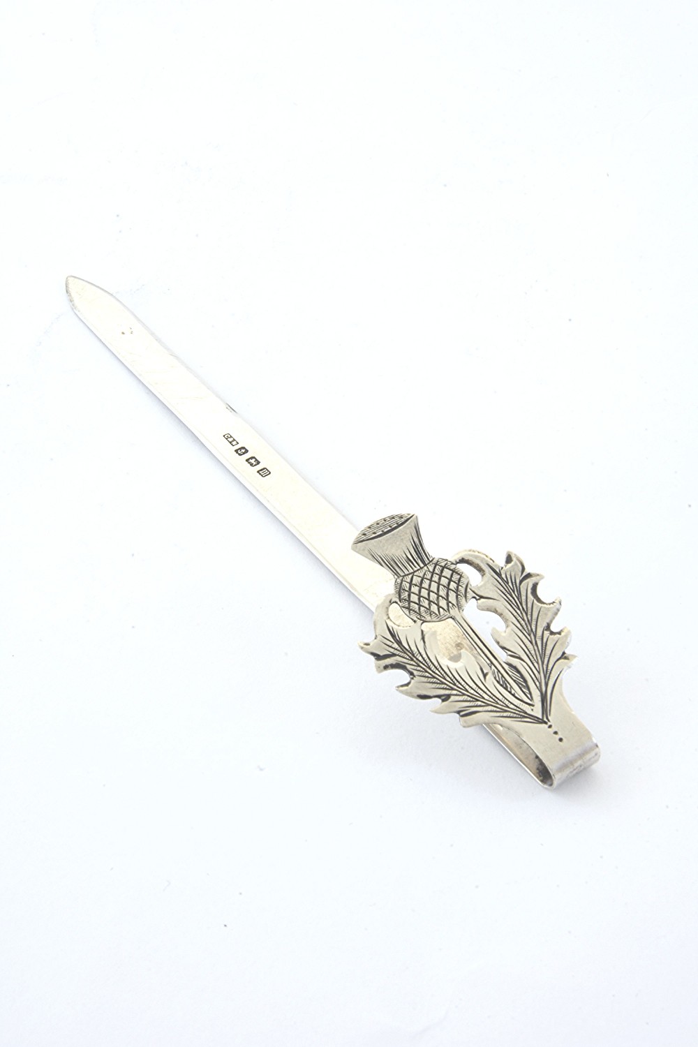 Unusual Antique Silver Thistle Bookmark 1911
