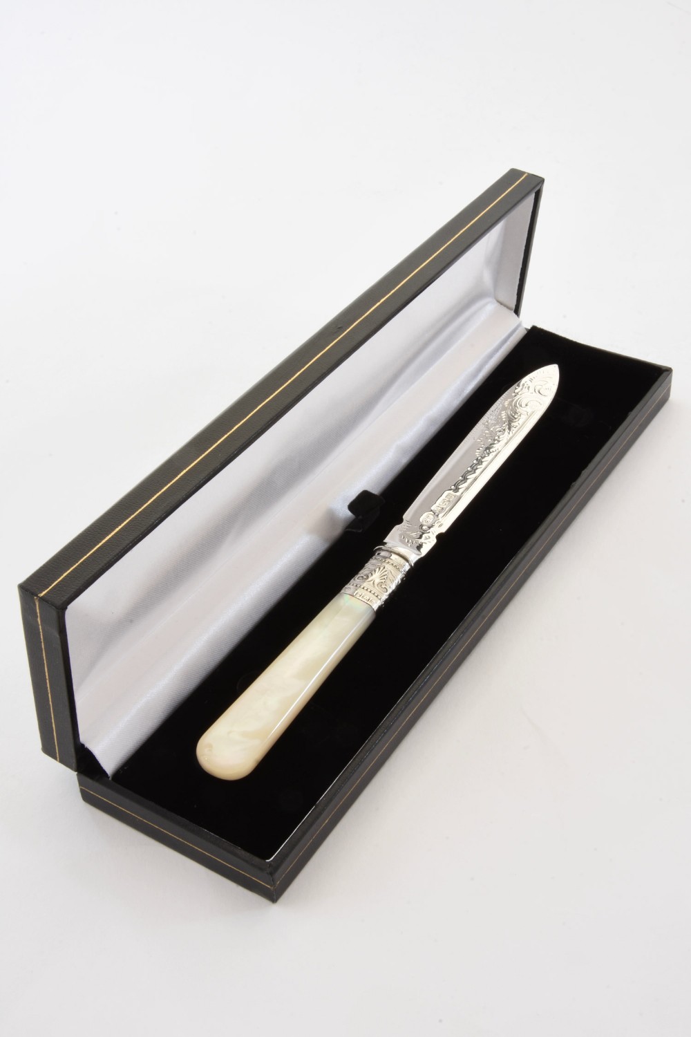Edwardian Silver Letter Opener with Mother of Pearl Handle 1905