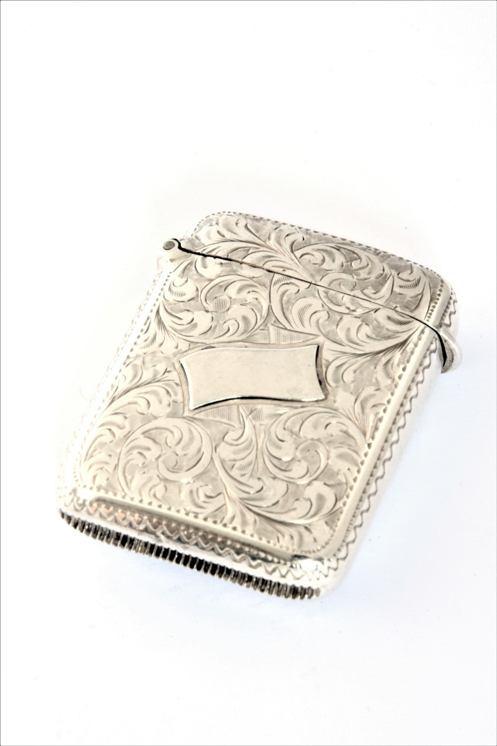 Large Antique Silver Vesta Case 1901