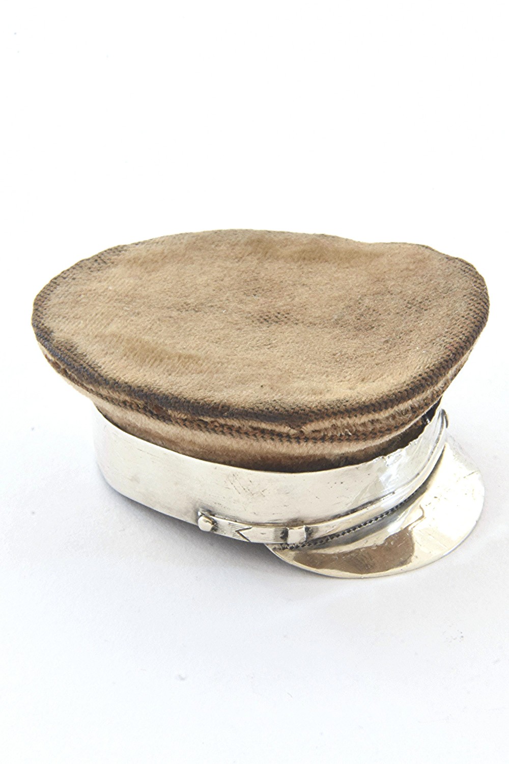 Antique Silver Pin Cushion – WW1 Army Officers Hat – 1914