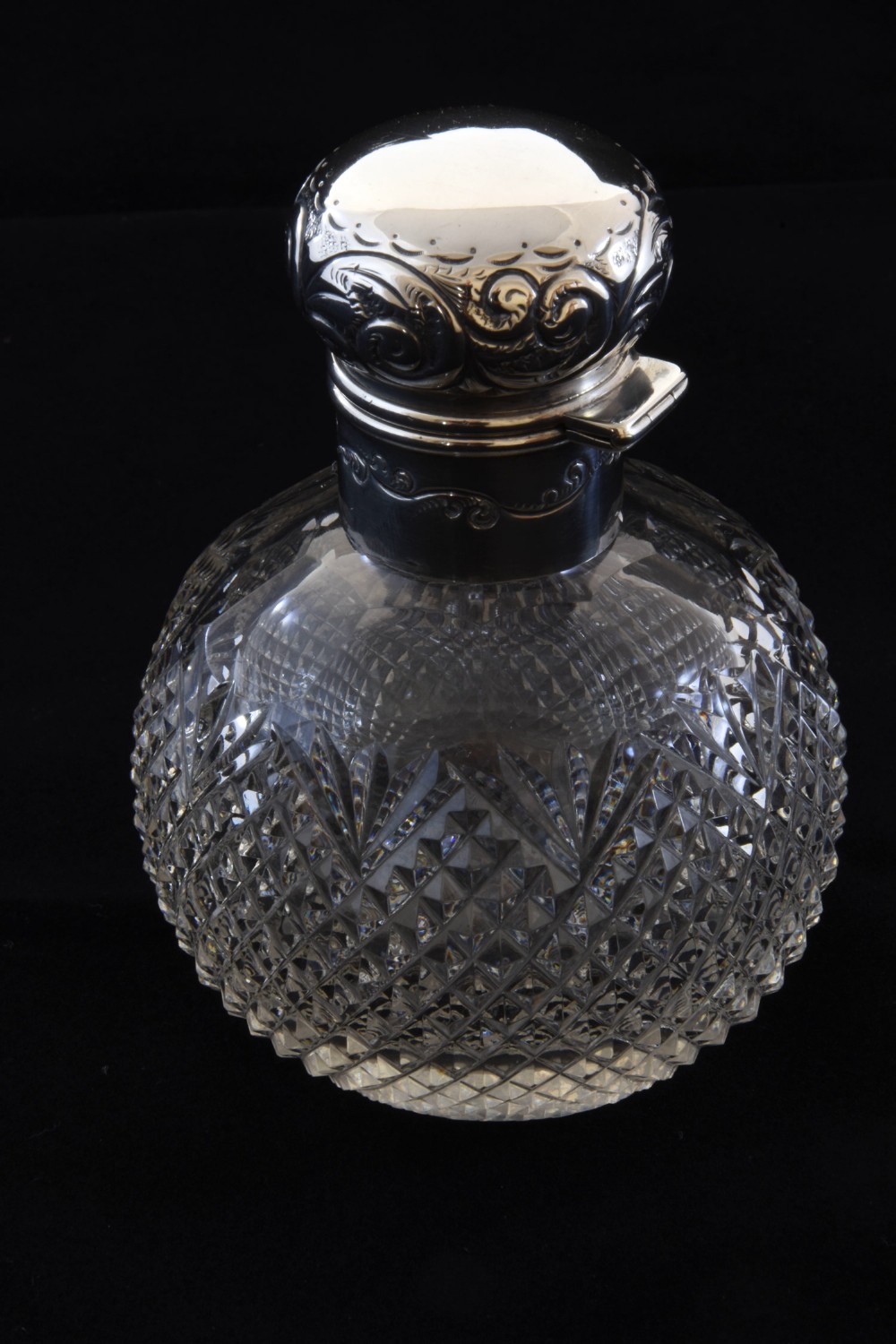 Edwardian Silver Mounted Perfume Bottle 1902