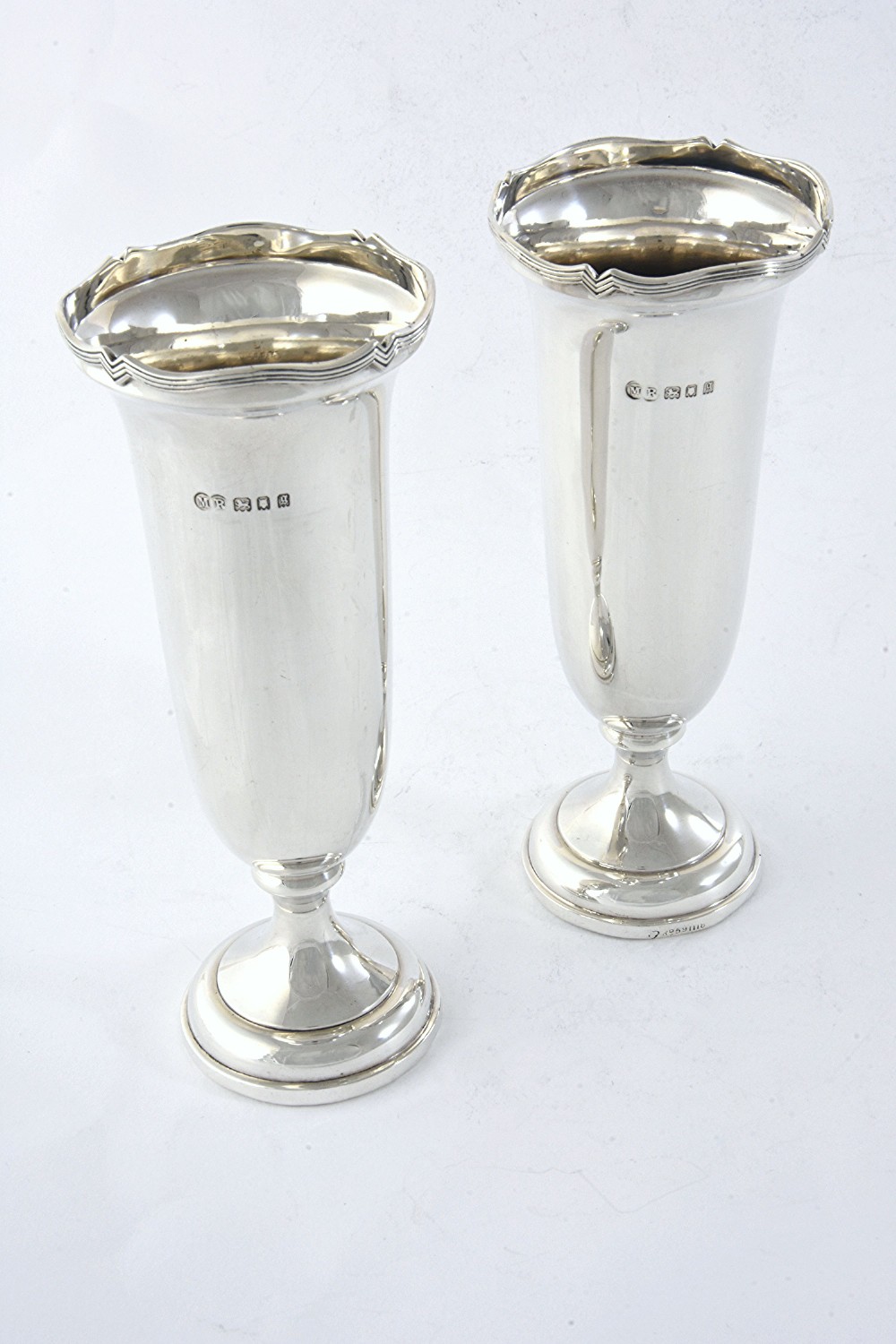 Pair of Silver Posy Vases 1922