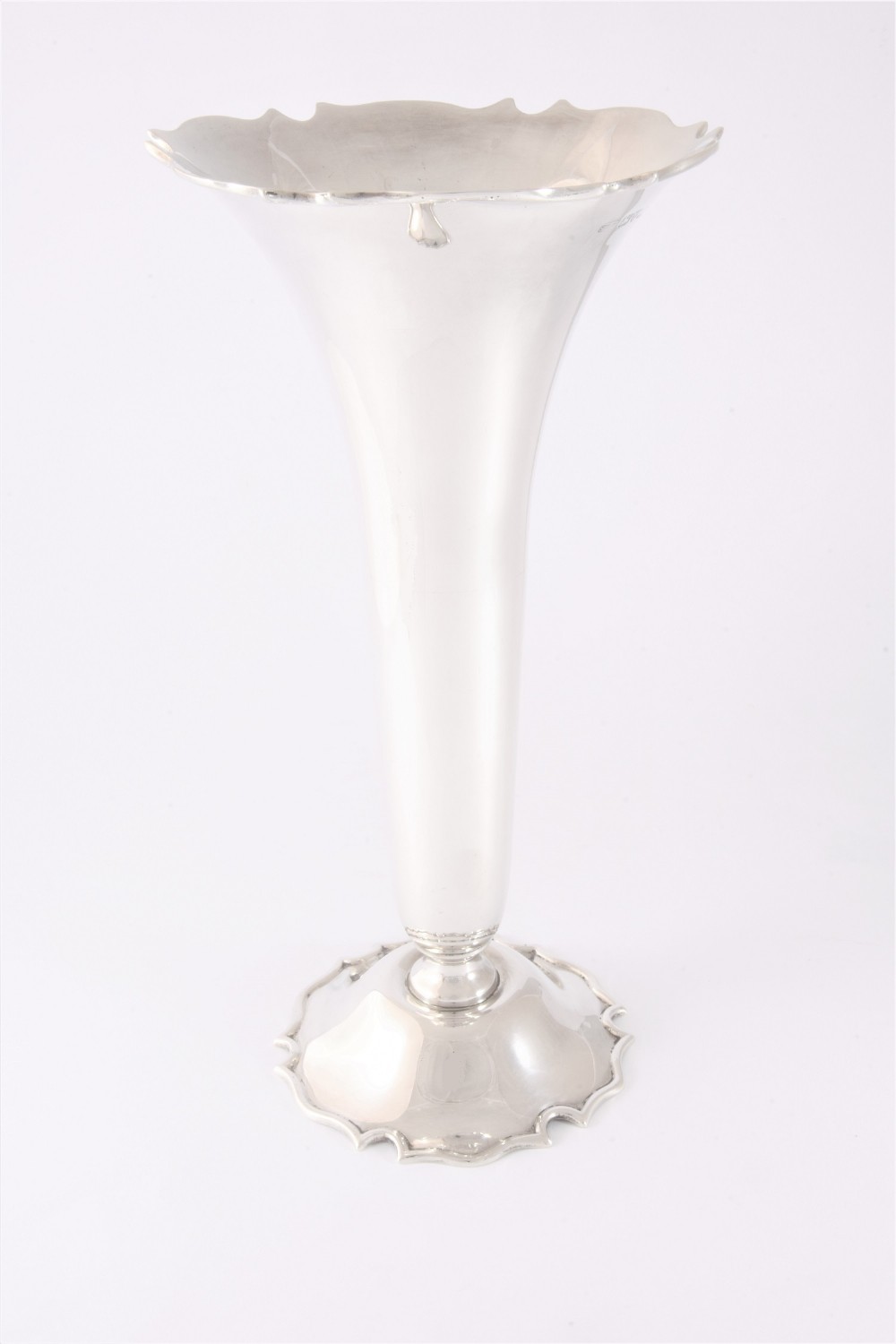 Large Antique Silver Trumpet Vase – Chester 1911
