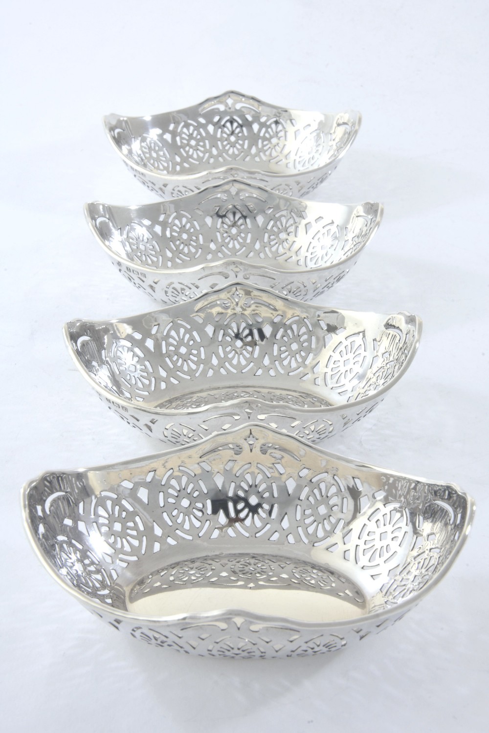 Set of Four Antique Silver Dishes 1918