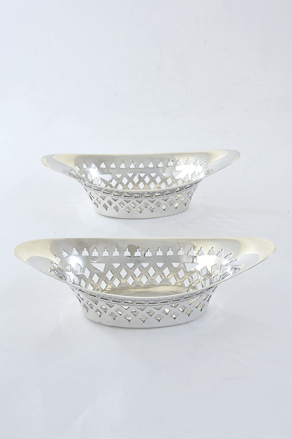 Pair of Victorian Pierced Silver Dishes 1897