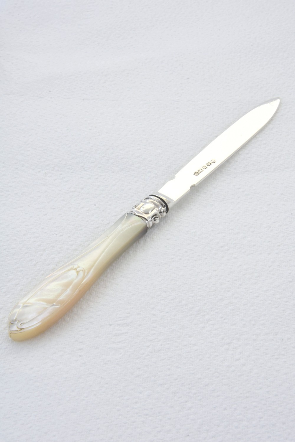 Solid Silver Letter Opener with Mother of Pearl Handle 1856 View II