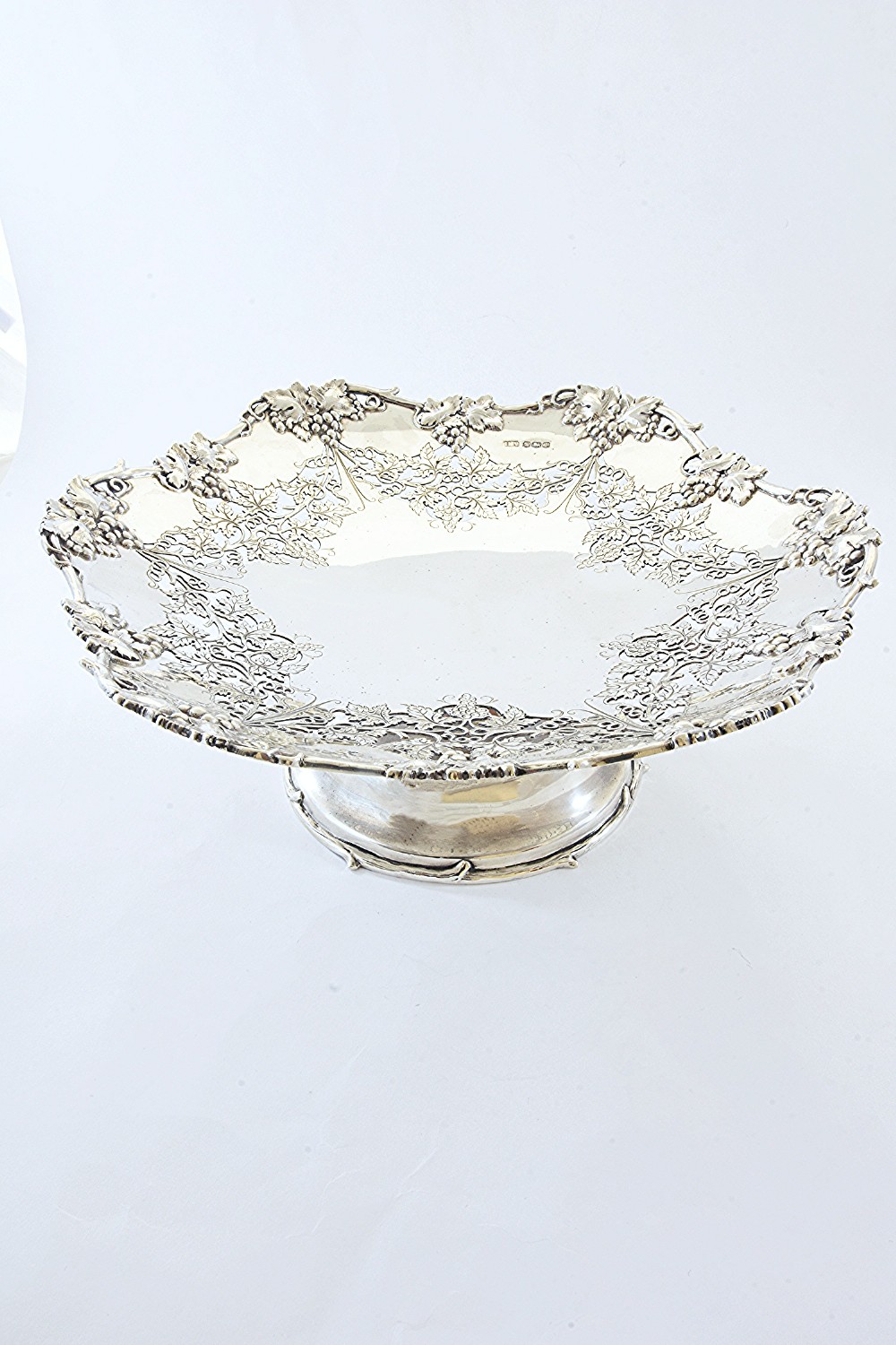 Large Solid Silver Pedestal Fruit Dish 1928