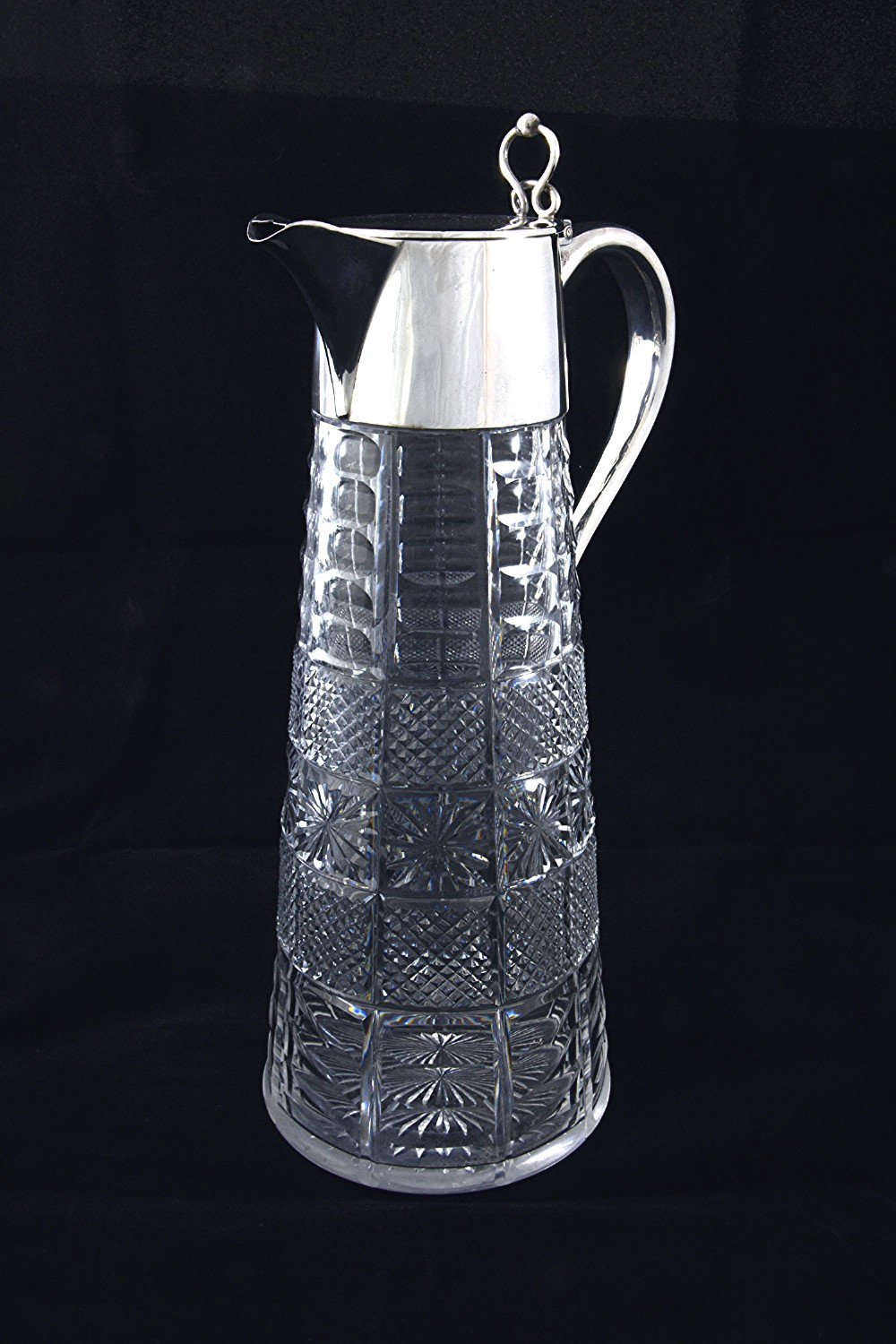 Victorian Silver Mounted Cut Glass Claret Jug 1896