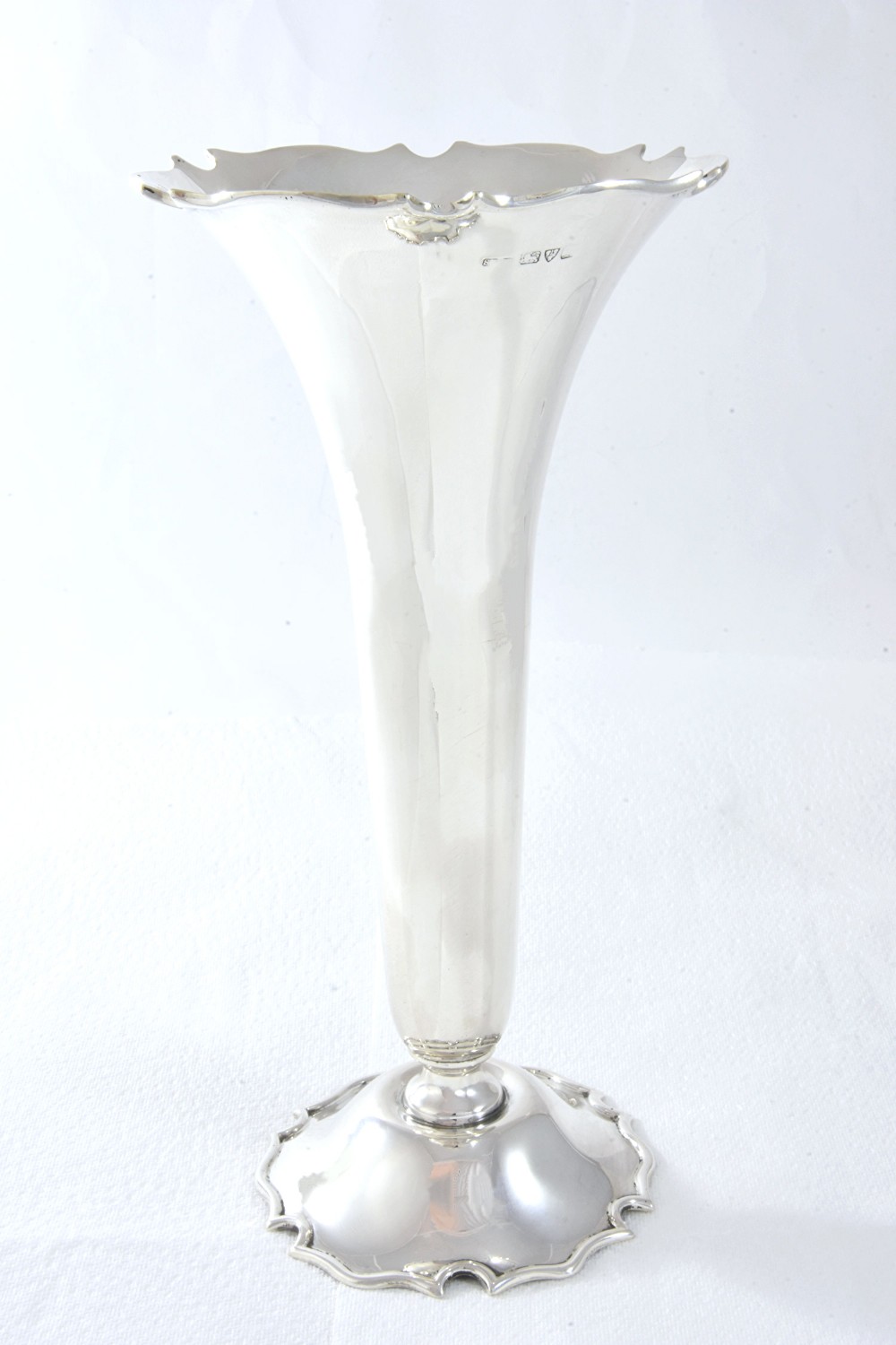 Large Antique Silver Trumpet Vase – Chester 1911