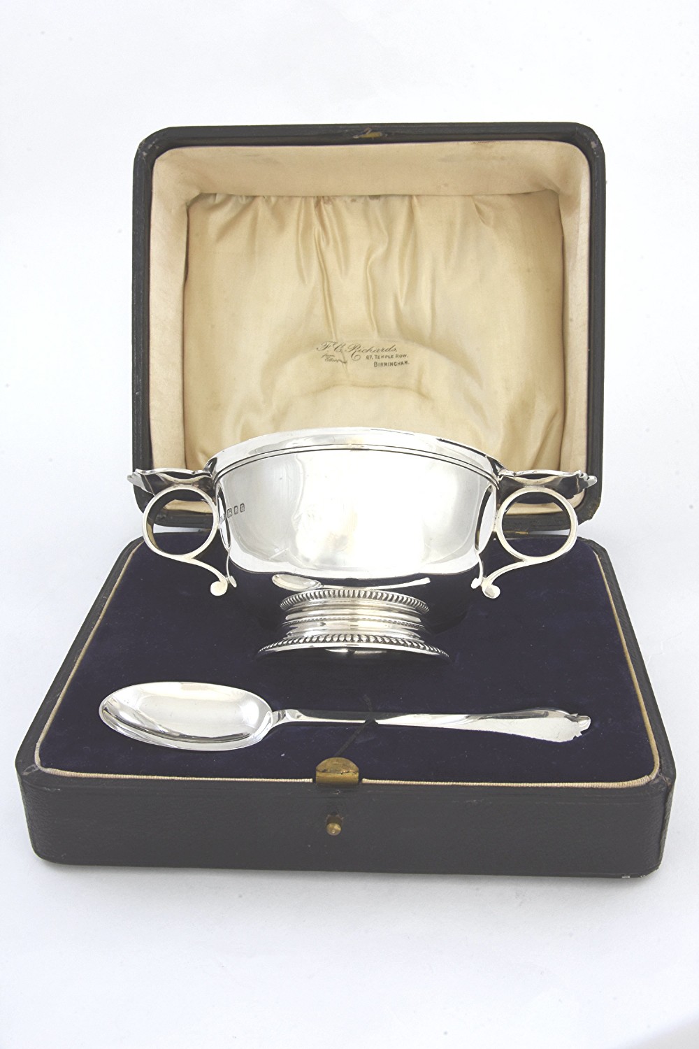Silver Porringer & Spoon (Boxed) 1930