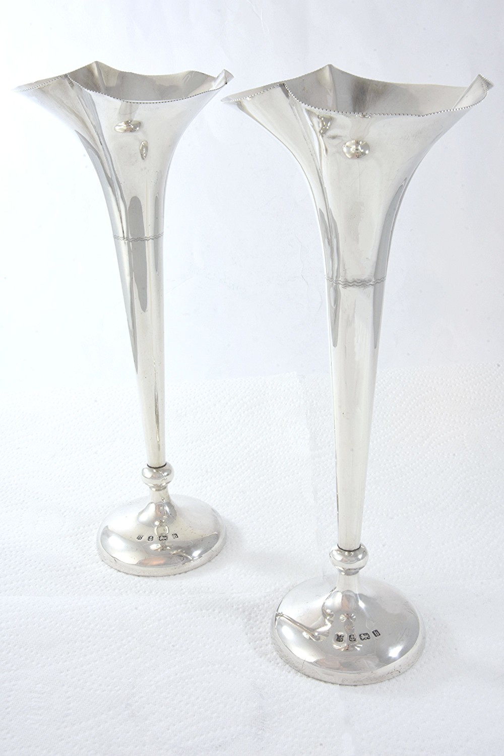 Pair of Large Edwardian Silver Vases 1901