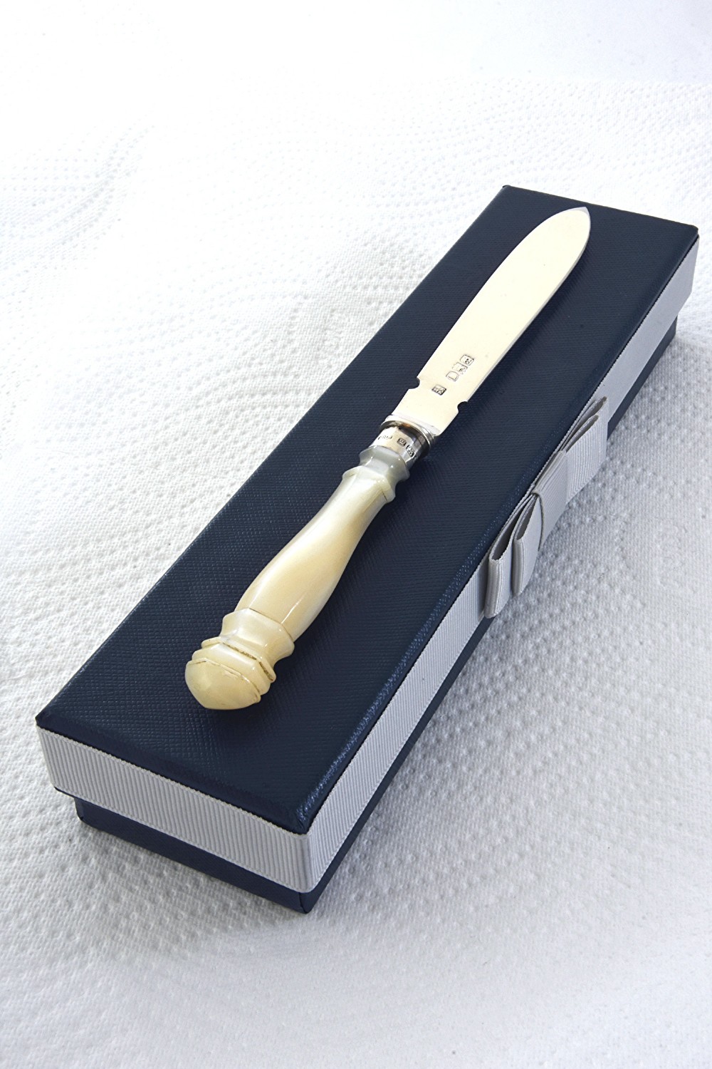 Victorian Solid Silver Letter Opener with Mother of Pearl Handle 1896