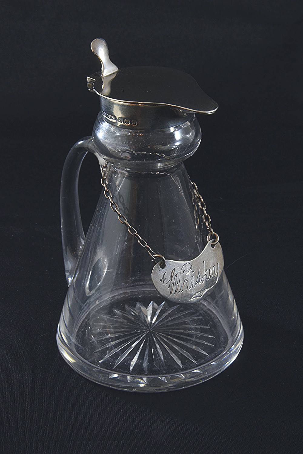 Silver Mounted Whisky Noggin & Label 1935