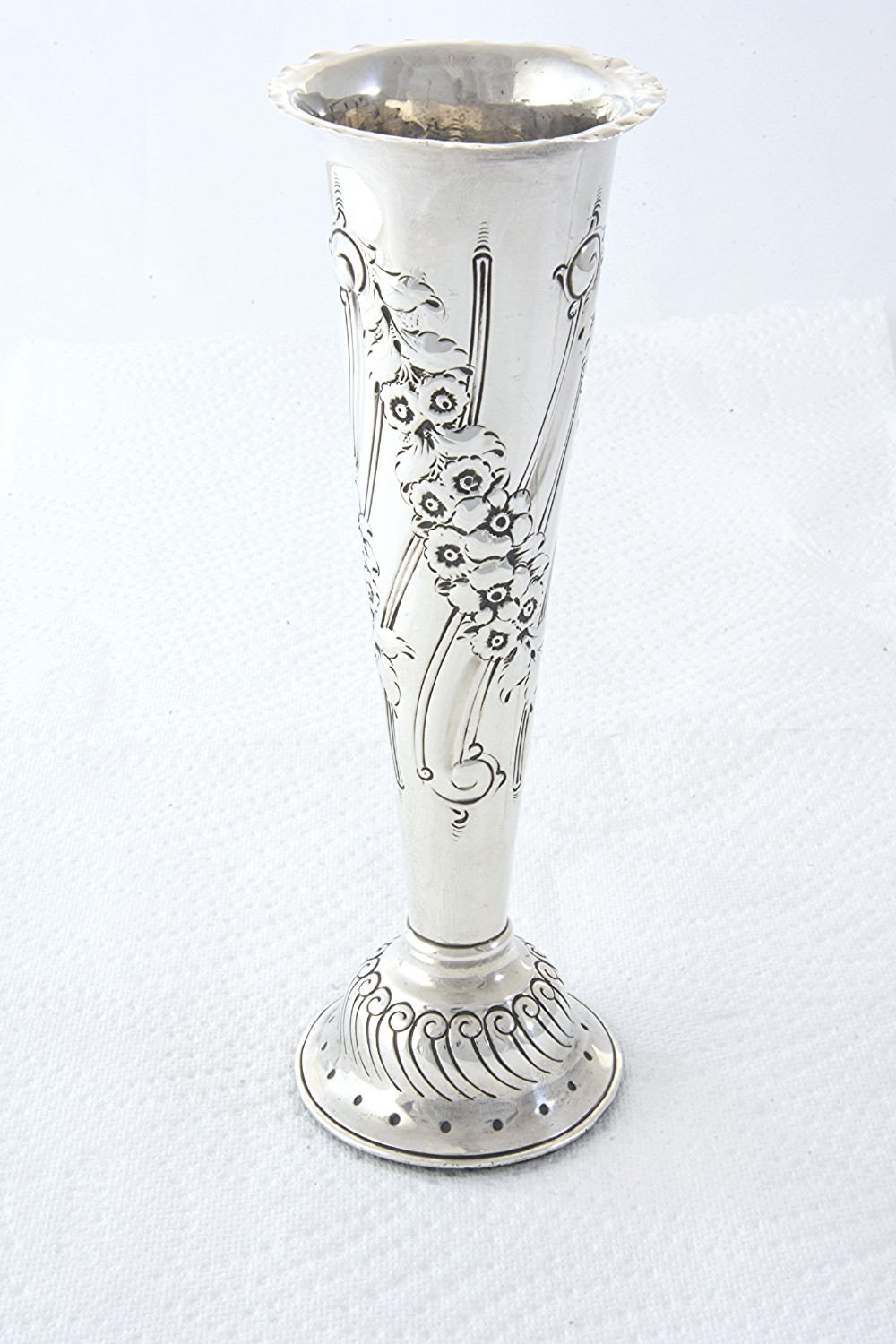 Victorian Silver Trumpet Vase 1897