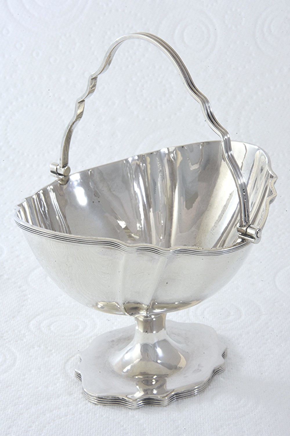 Small Edwardian Silver Swing Handle Basket 1906