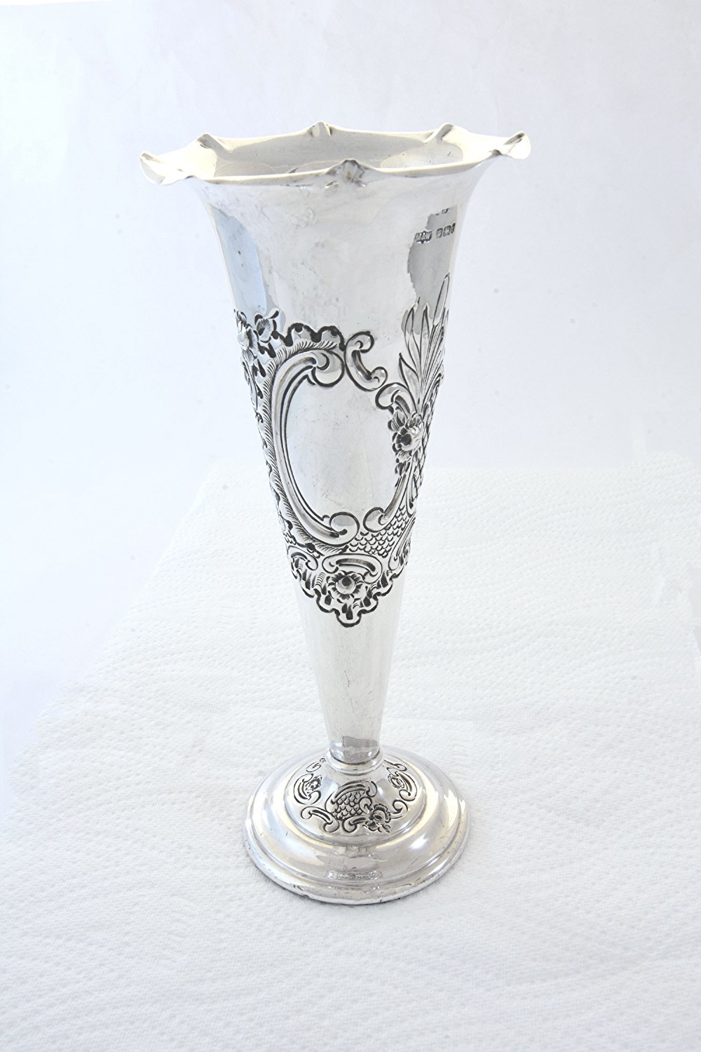 Edwardian Silver Trumpet Vase – Mappin & Webb - 1901
