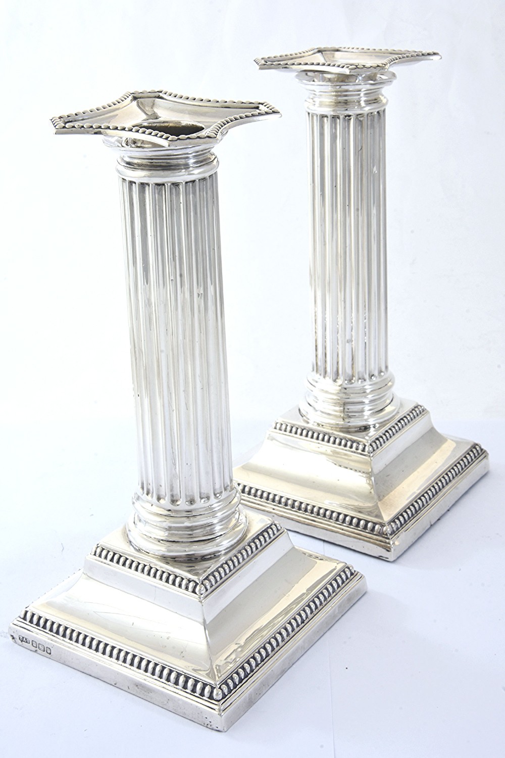 Pair of Silver Edwardian Candlesticks 1908