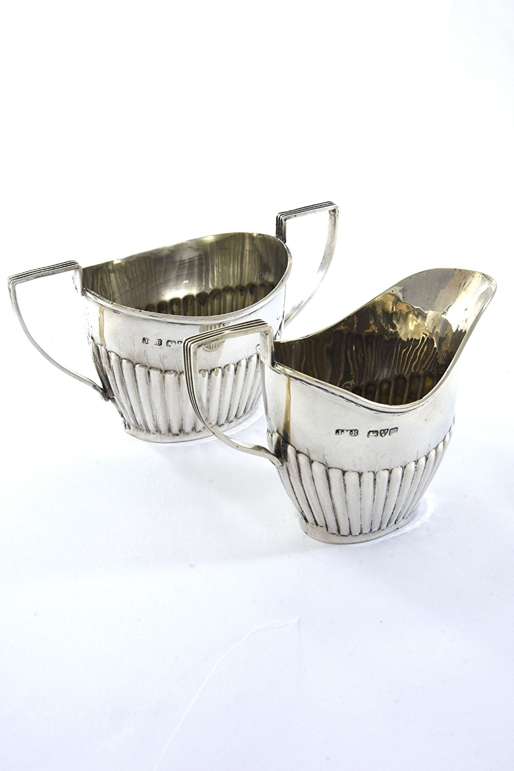 Victorian Silver Cream Jug & Sugar Bowl – Chester 1901
