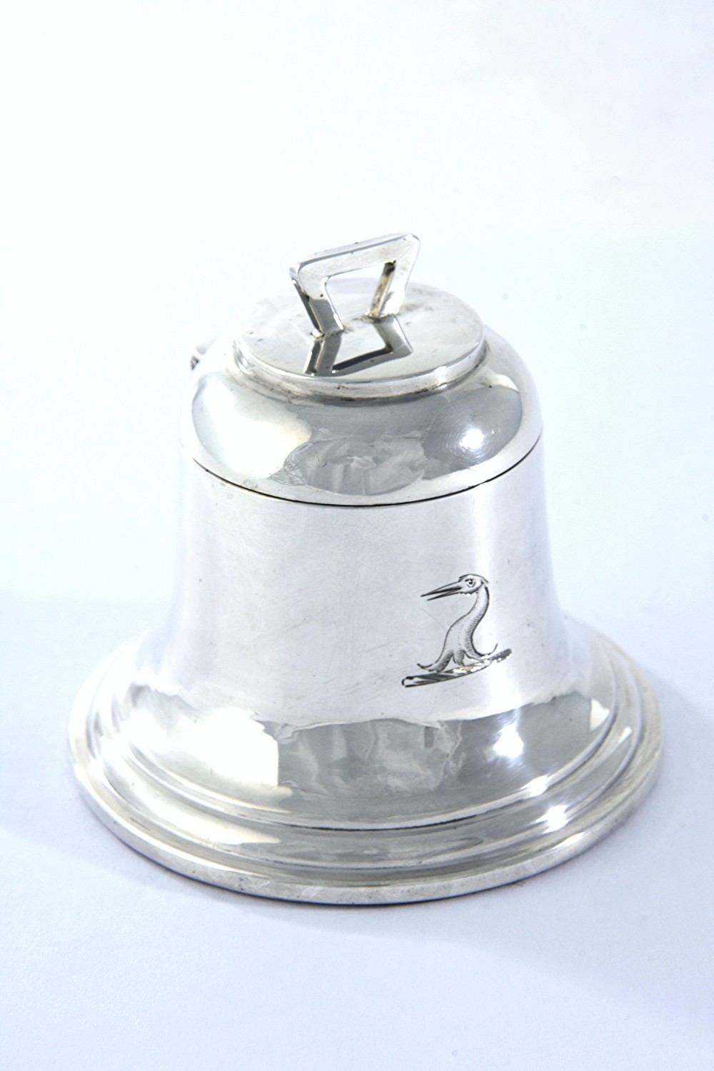 Edwardian Silver Novelty Bell-Shaped Inkwell 1909