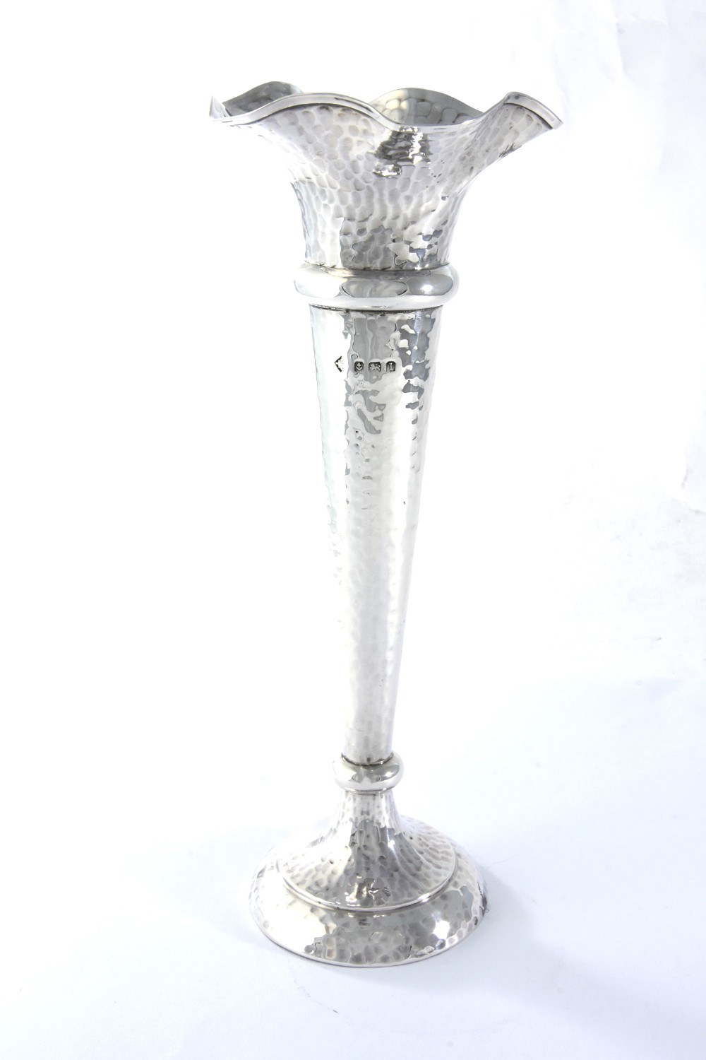 Edwardian Silver Trumpet Vase 1910