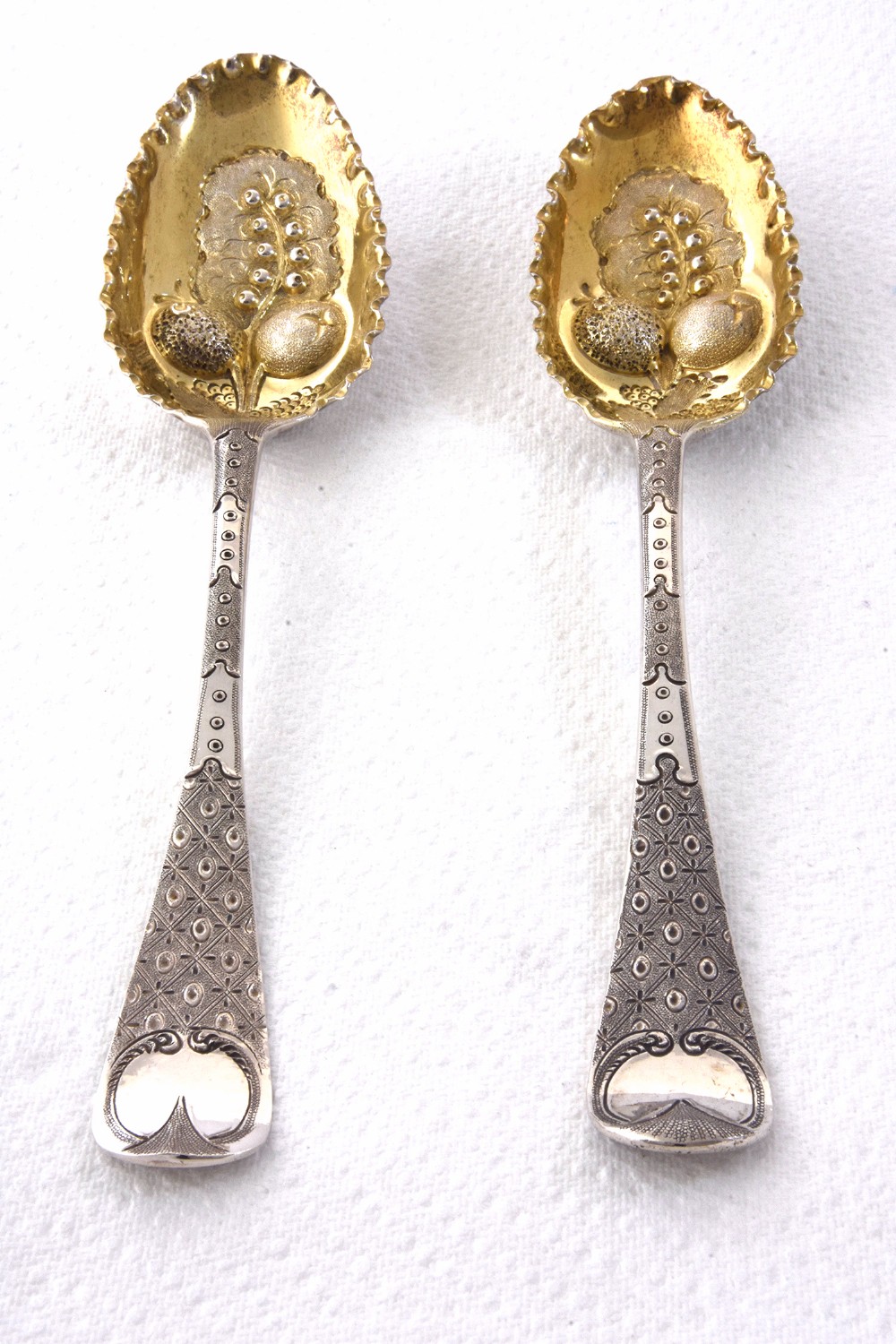 Pair of George II Silver Berry Spoons 1759