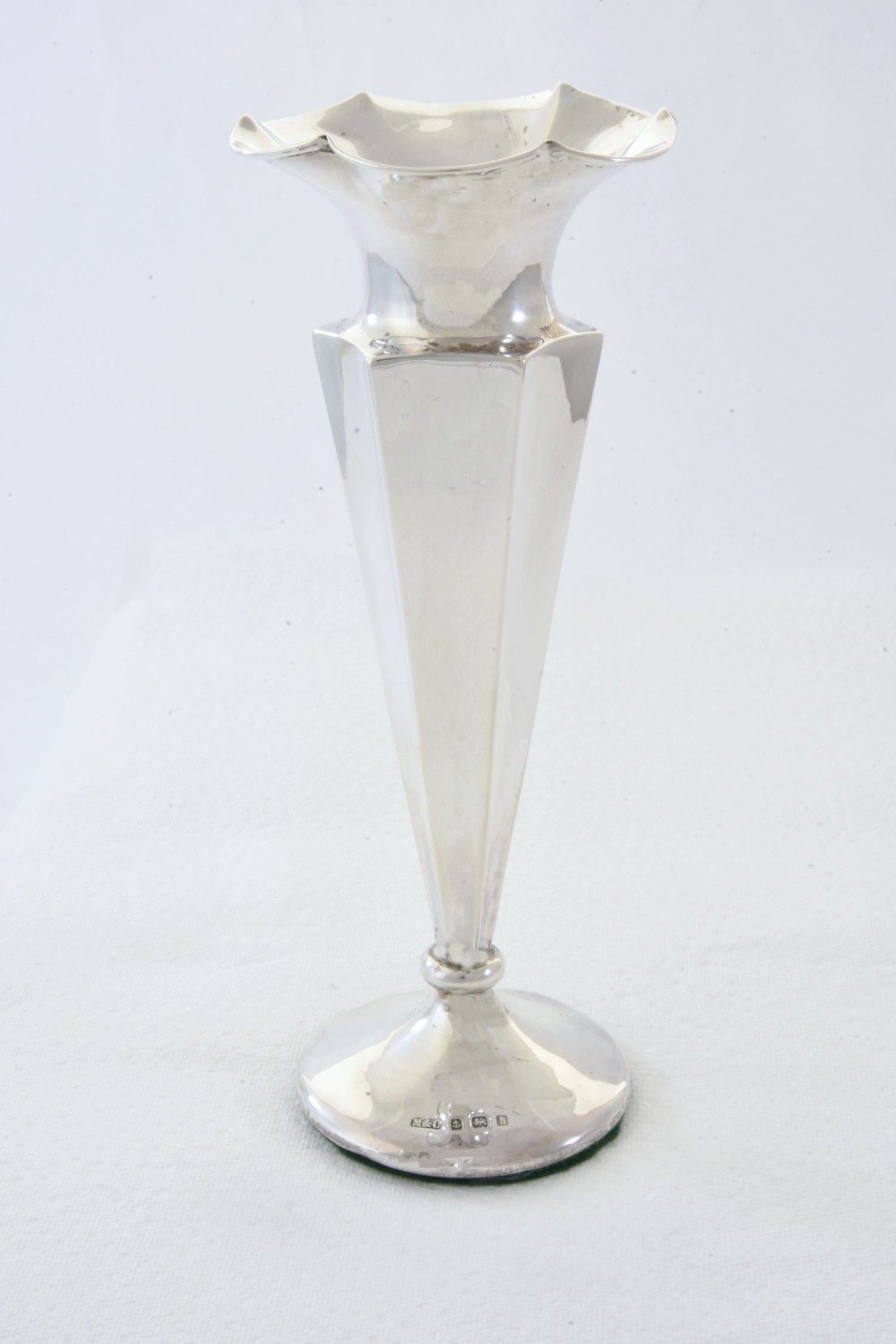 Edwardian Silver Trumpet Vase 1907 