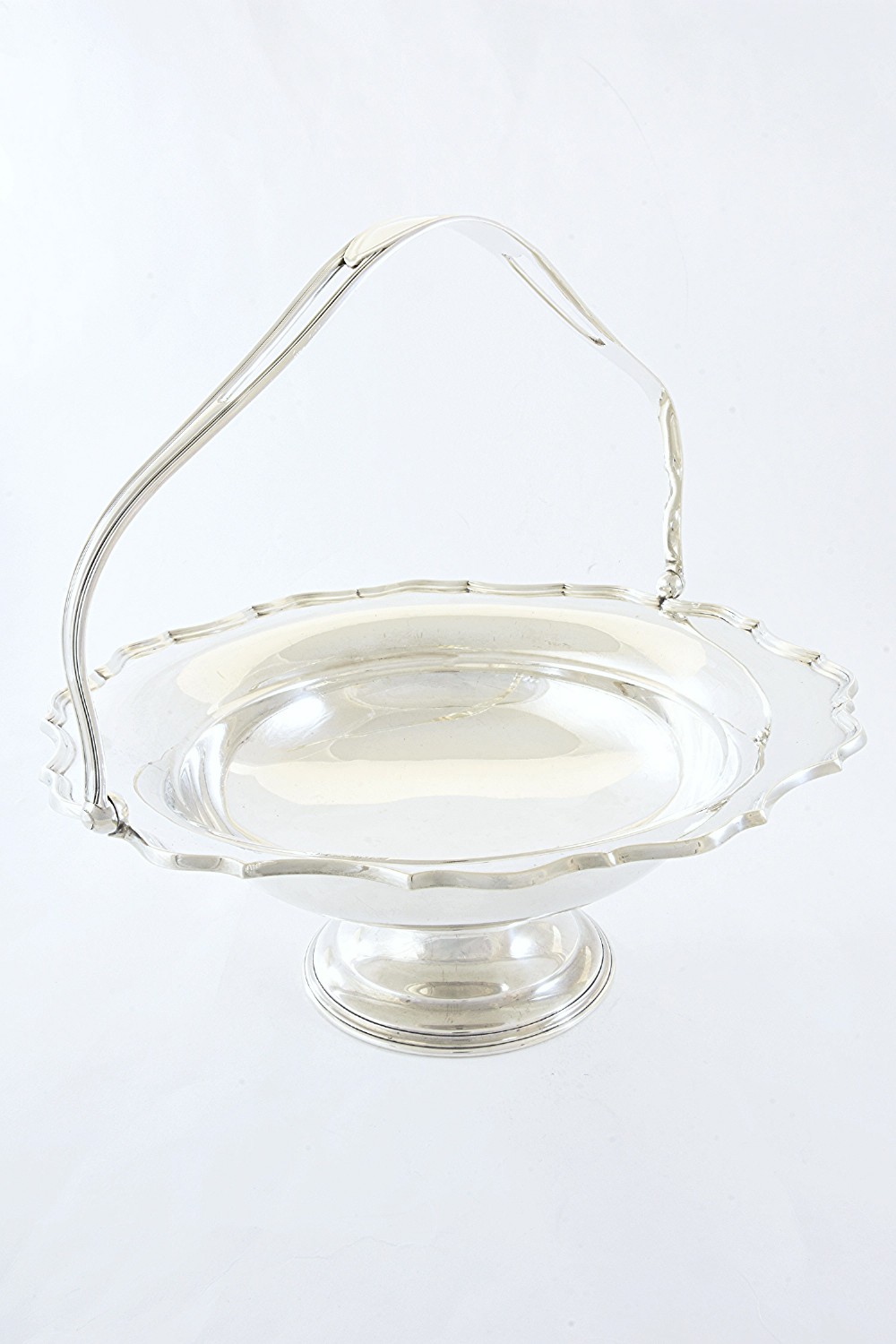 Large Antique Silver Swing Handle Pedestal Bowl – Chester 1919