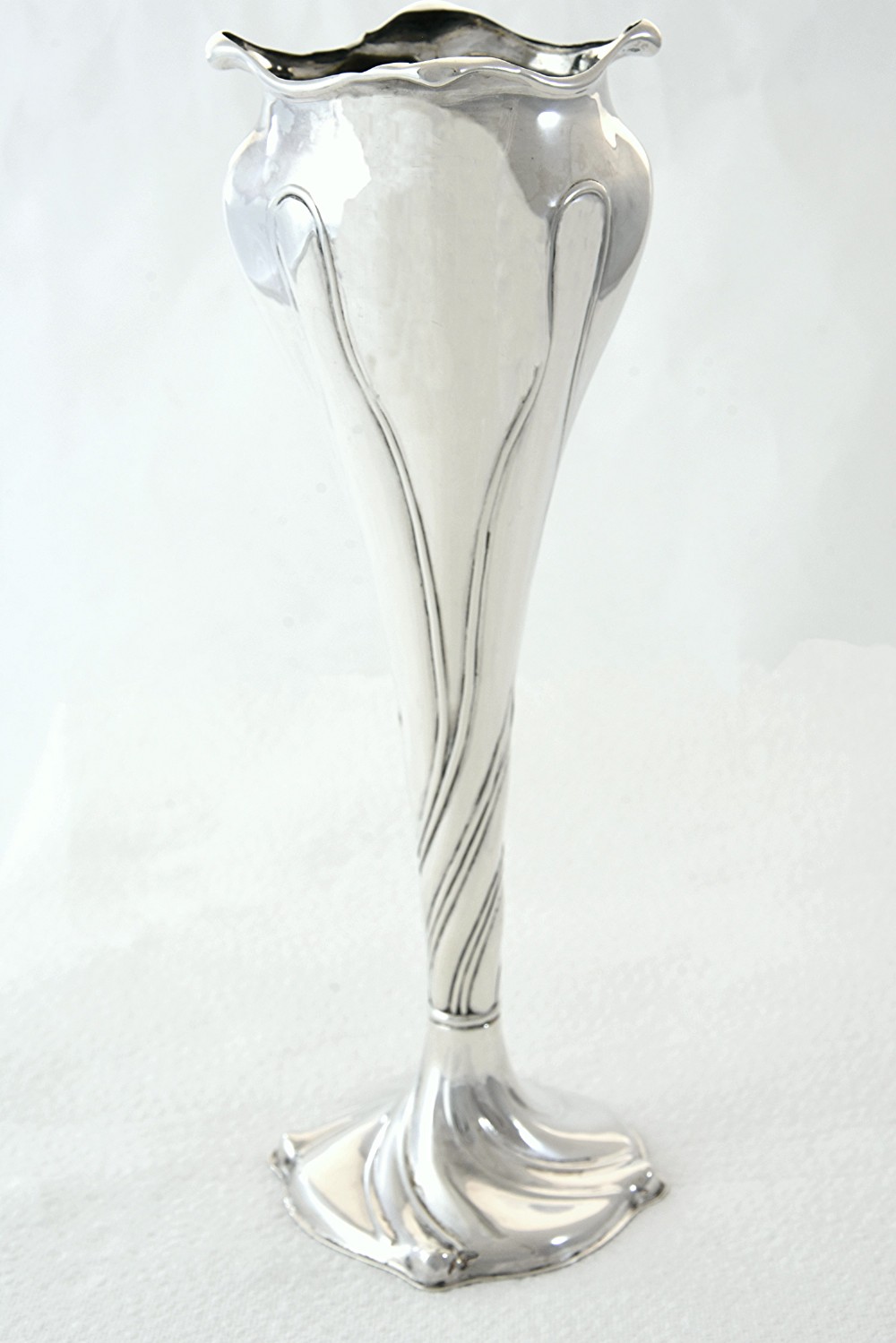 Edwardian Art Nouveau Silver Vase 1904