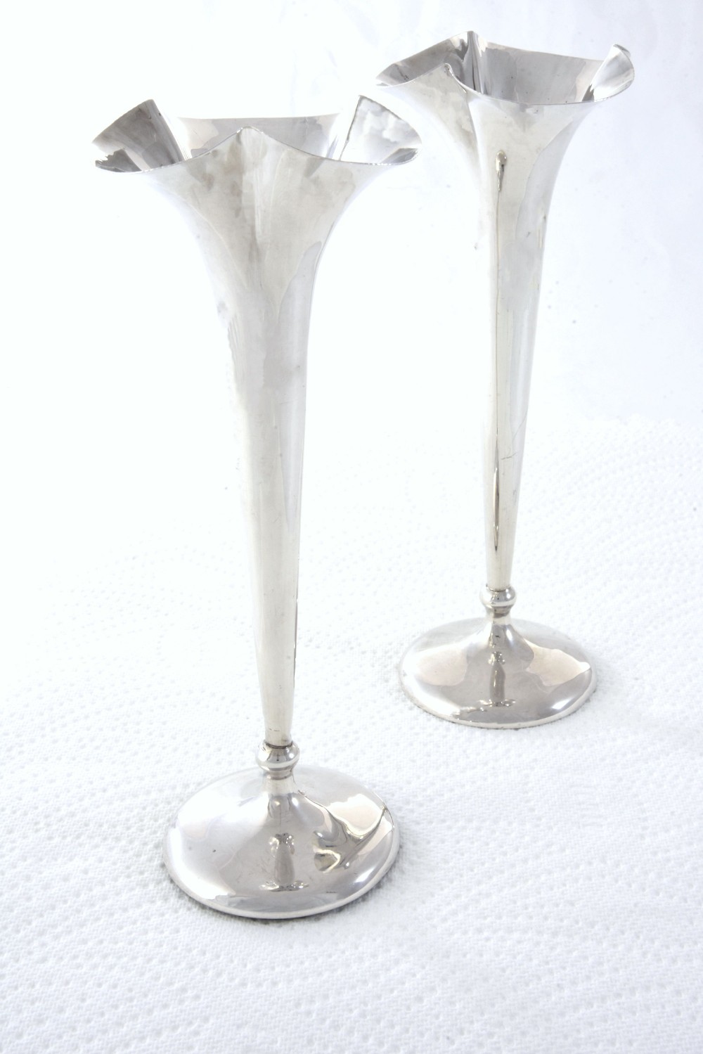 Pair of Edwardian Silver Posy Vases 1903