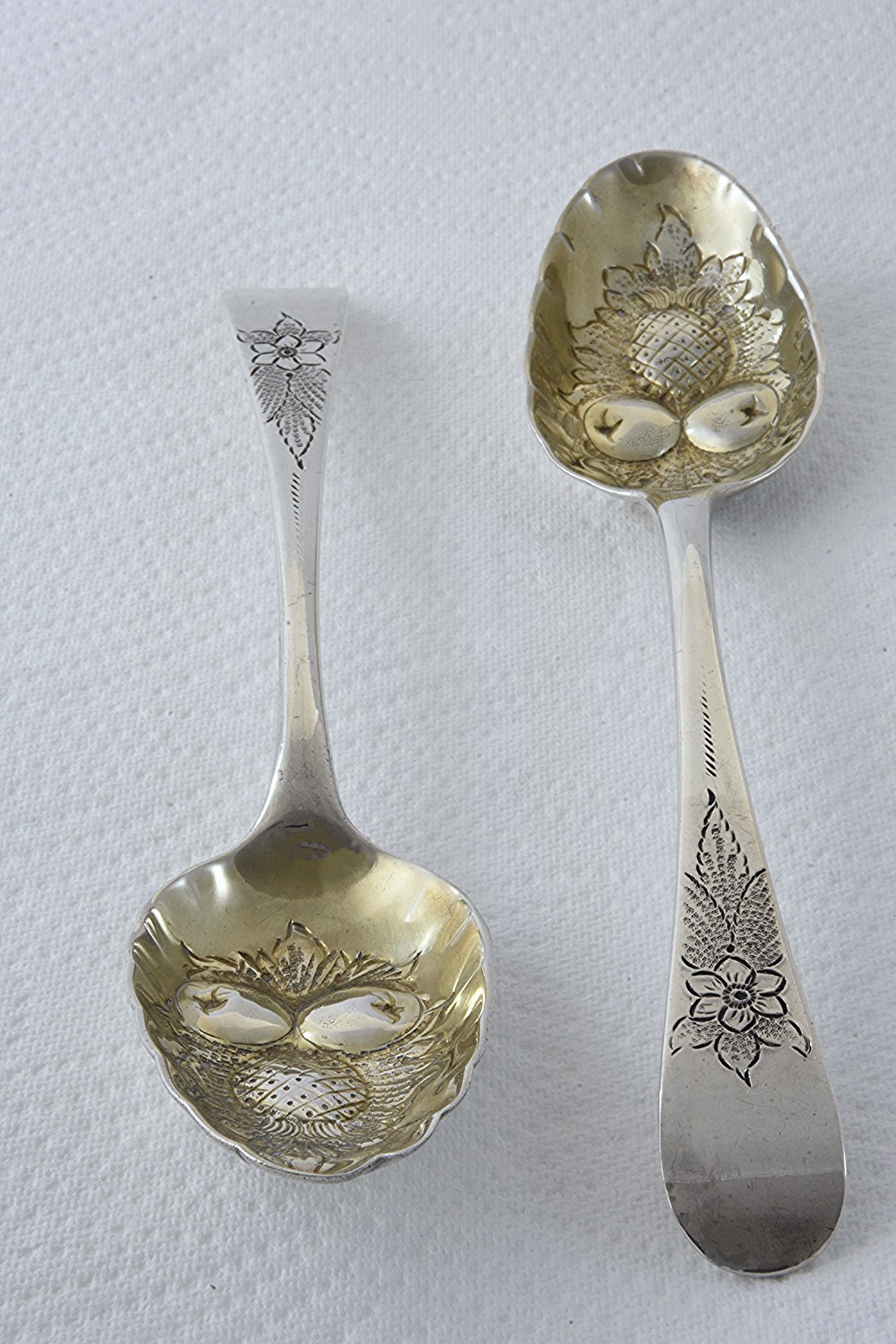 Pair of Georgian Silver Berry Spoons 1782