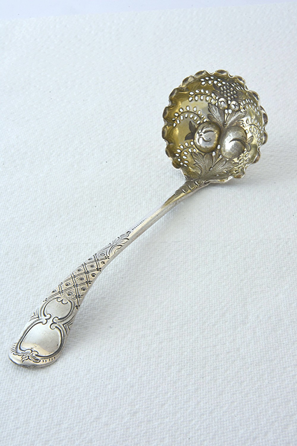 George III Silver Berry Sugar Sifting Spoon 1776