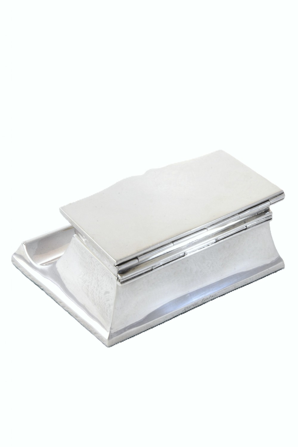 Asprey & Co. Solid Silver Double Inkwell / Stamp Box 1911 View VII
