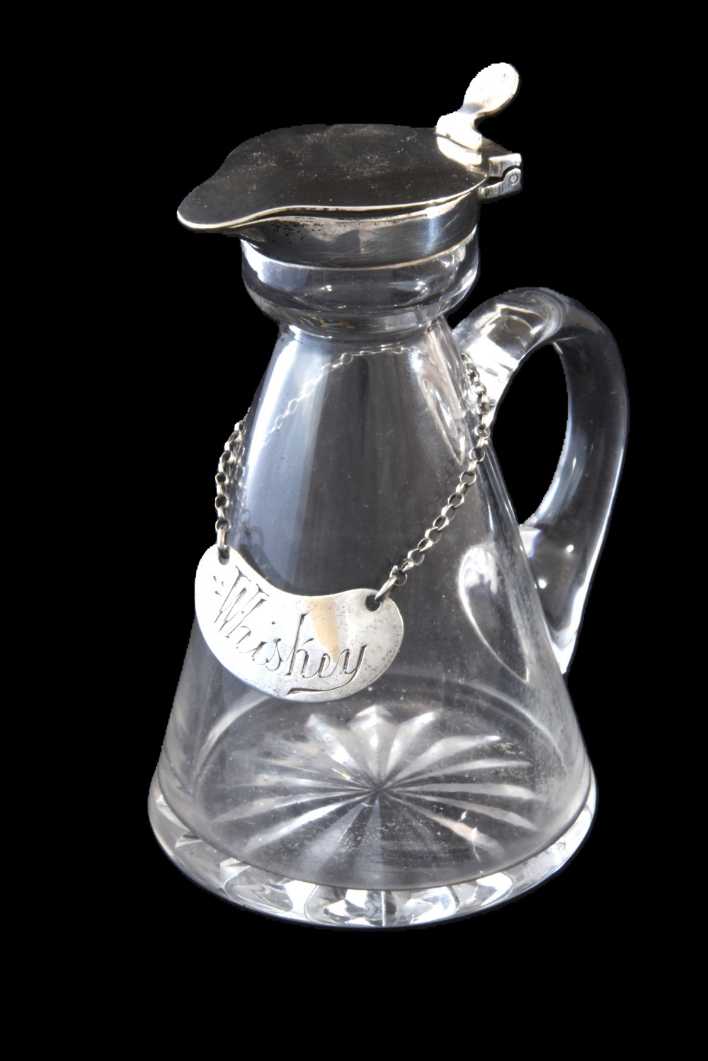 Silver Mounted Whisky Noggin & Label 1917